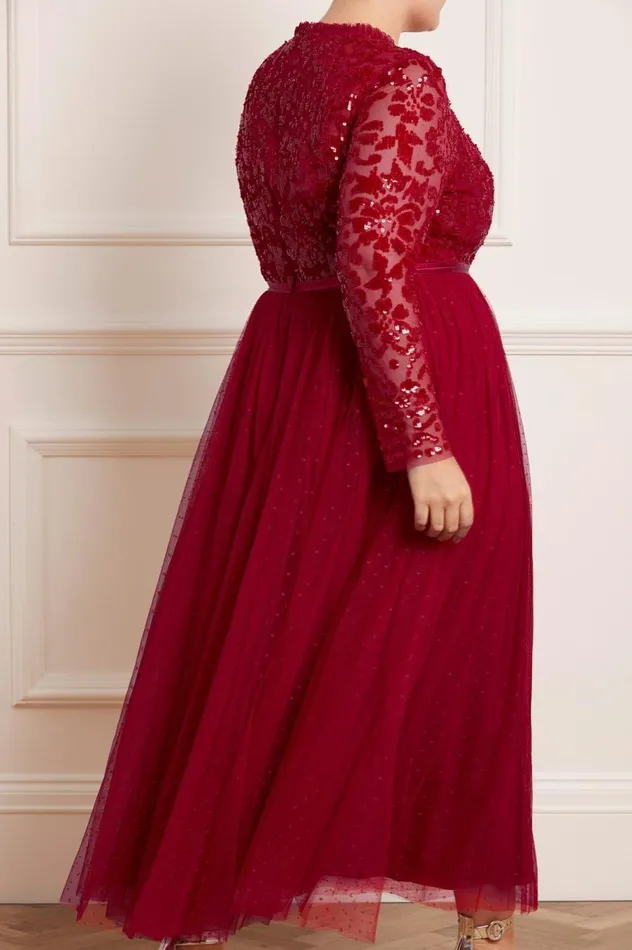 Women Exclusives Needle and Thread Tempest Bodice Ankle Gown Red