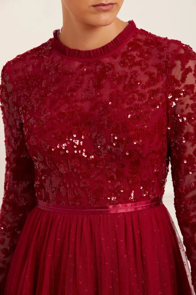 Women Exclusives Needle and Thread Tempest Bodice Ankle Gown Red