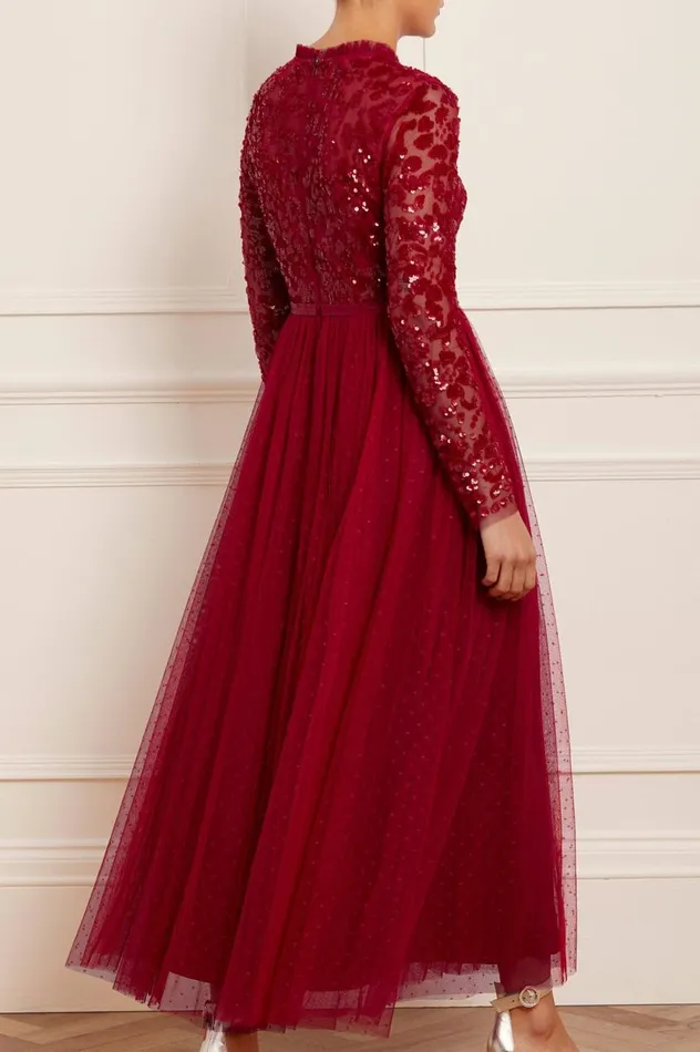 Women Exclusives Needle and Thread Tempest Bodice Ankle Gown Red