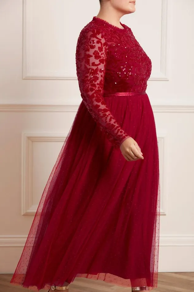 Women Exclusives Needle and Thread Tempest Bodice Ankle Gown Red
