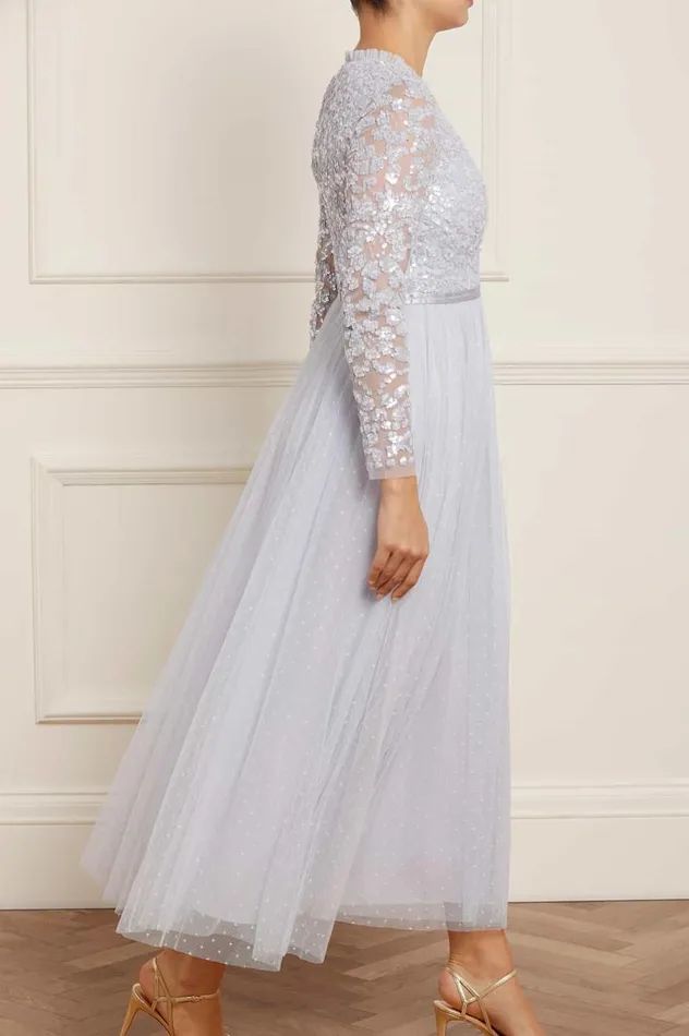Women Exclusives Needle and Thread Tempest Bodice VNeck Ankle Gown Blue