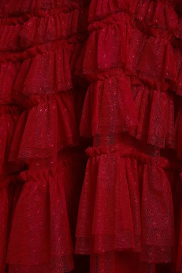 Women Exclusives Needle and Thread Willow Ruffle Gown Red