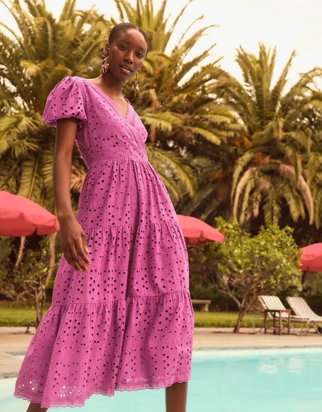 Women Fabiola Broderie Dress Purple Monsoon Occasionwear
