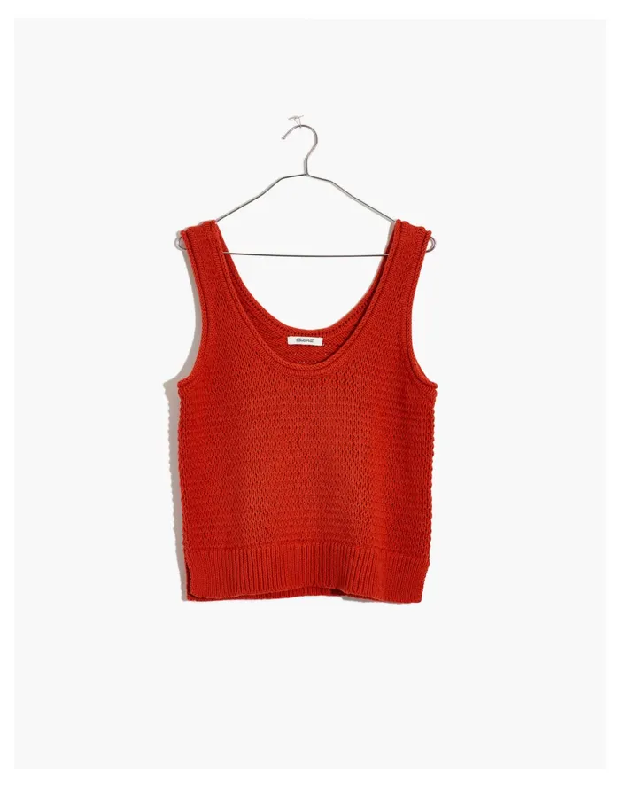Women Fairview Sweater Tank Rusted Clay Madewell Sweaters Women Fairview Sweater Tank Rusted Clay Madewell Sweaters