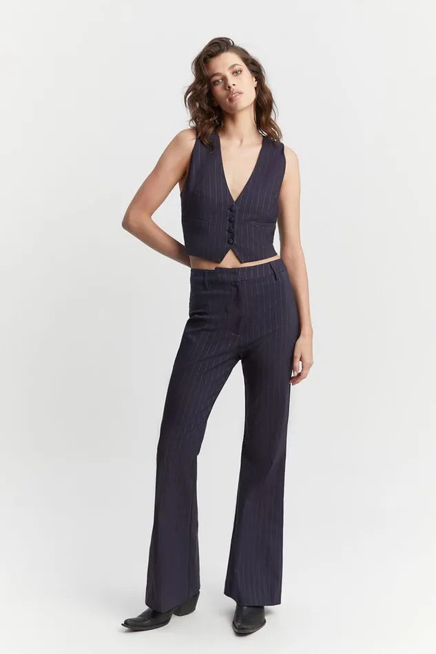 Women Fashion Tops Bardot Callista Pin Stripe Vest In Navy Stripe Navy Stripe Women Fashion Tops Bardot Callista Pin Stripe Vest In Navy Stripe Navy Stripe
