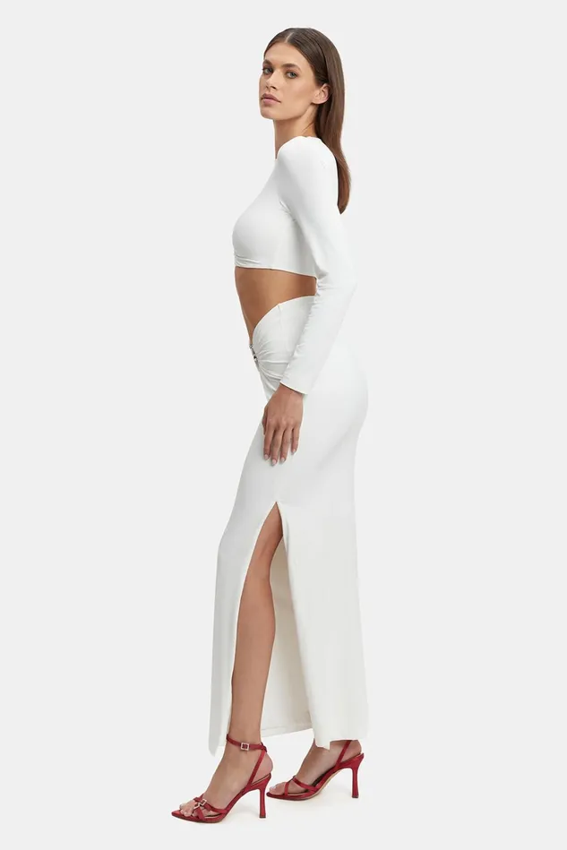 Women Fashion Tops Bardot Neve Long Sleeve Knit Top In Orchid White Orchid White