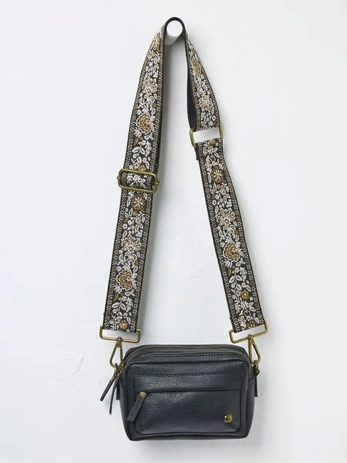 Women Fatface Bags and Wallets Black Wide Ornate Bag Strap