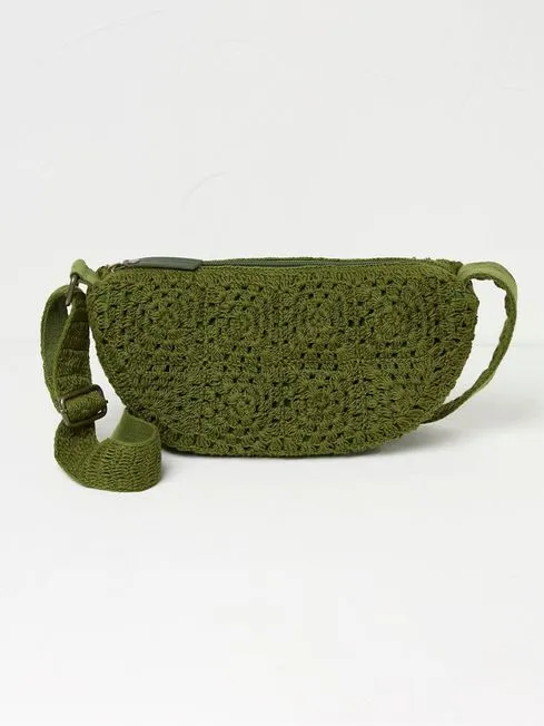 Women Fatface Bags and Wallets Lettie Green Macrame Sling Bag