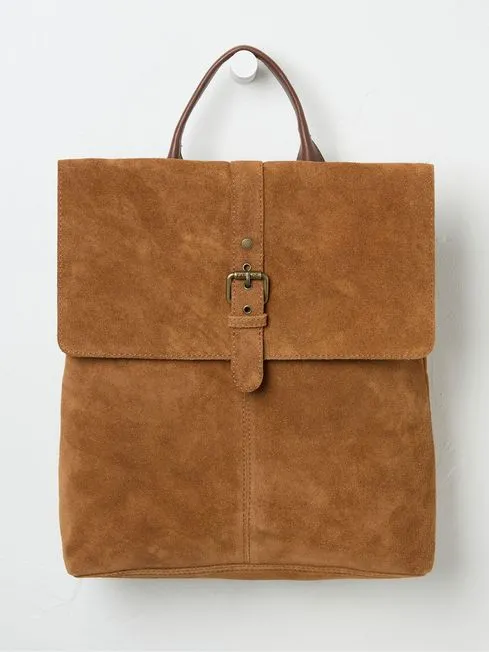 Women Fatface Bags and Wallets Rue Brown Suede Rucksack