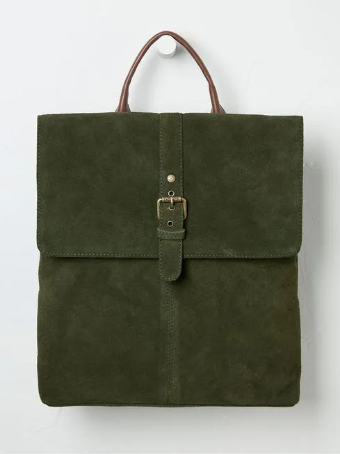 Women Fatface Bags and Wallets Rue Green Suede Rucksack