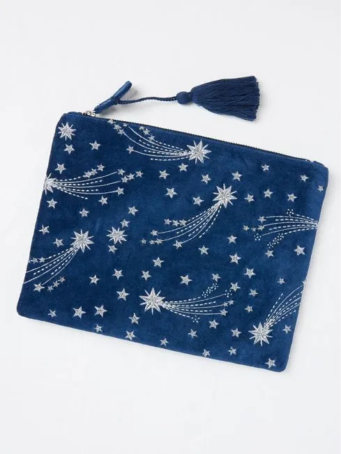 Women Fatface Bath and Body Navy Blue Star Pouch