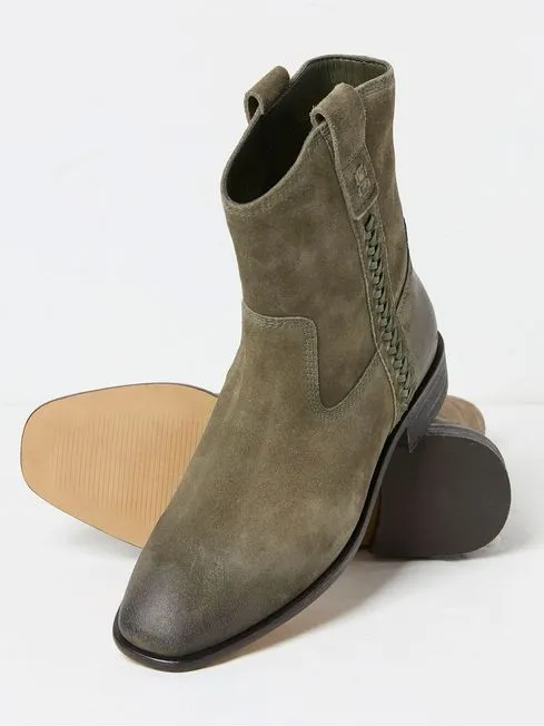 Women Fatface Boots Adelaide Green Western Boots