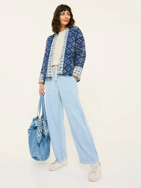 Women Fatface Coats and Jackets Kaia Indigo Blue 100 Cotton Tile Geo Quilted Jacket Women Fatface Coats and Jackets Kaia Indigo Blue 100 Cotton Tile Geo Quilted Jacket