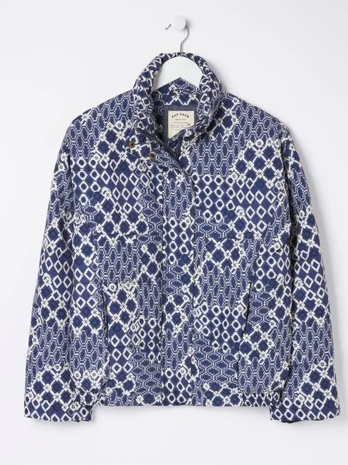 Women Fatface Coats and Jackets Peri Blue Patchwork Puffer Jacket Women Fatface Coats and Jackets Peri Blue Patchwork Puffer Jacket