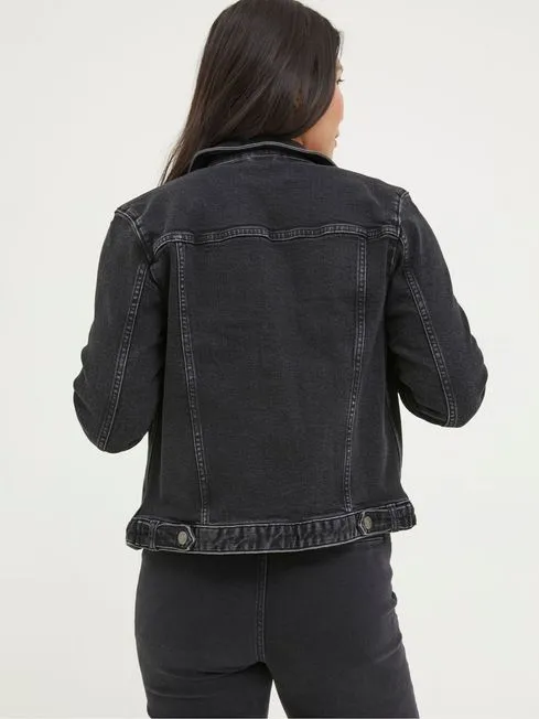 Women Fatface Coats and Jackets Tasha Black Denim Jacket