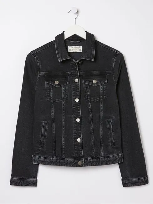 Women Fatface Coats and Jackets Tasha Black Denim Jacket