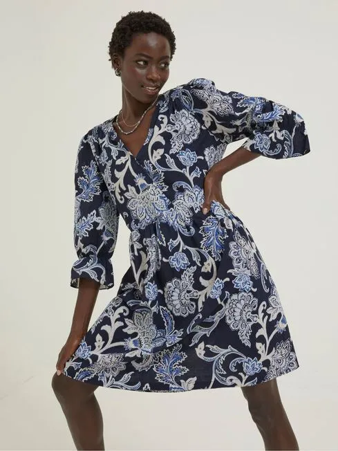 Women Fatface Dresses Blue Maddox Palace Floral Dress
