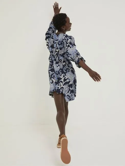 Women Fatface Dresses Blue Maddox Palace Floral Dress Women Fatface Dresses Blue Maddox Palace Floral Dress
