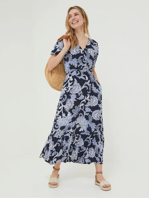 Women Fatface Dresses Blue Palace Maxi Dress