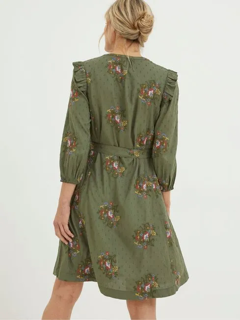 Women Fatface Dresses Green Embroidered Shirt Dress Women Fatface Dresses Green Embroidered Shirt Dress