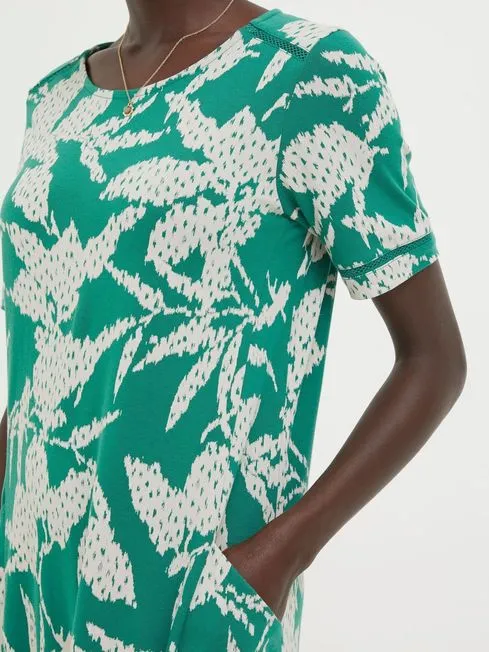 Women Fatface Dresses Green Simone Textured Leaves Jersey Dress Women Fatface Dresses Green Simone Textured Leaves Jersey Dress