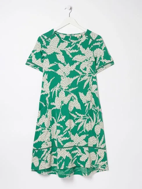 Women Fatface Dresses Green Simone Textured Leaves Jersey Dress Women Fatface Dresses Green Simone Textured Leaves Jersey Dress