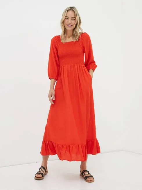 Women Fatface Dresses Red Adele Midi Dress