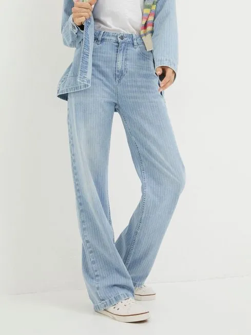 Women Fatface Jeans Blue Blue Salle Stripe Jeans