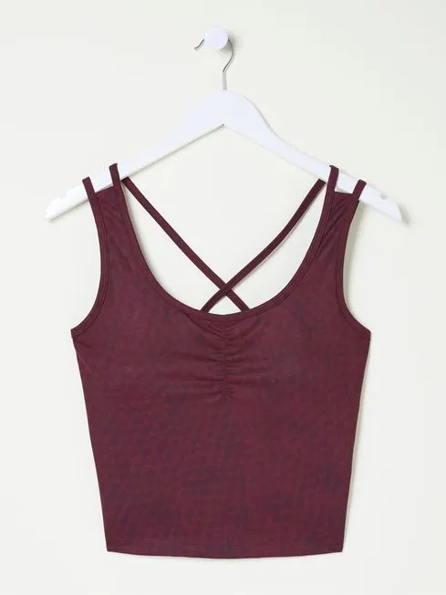 Women Fatface Loungewear Elowen Red Crop Top