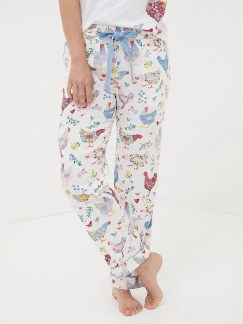 Women Fatface Loungewear Hetti Multi Hen Trousers