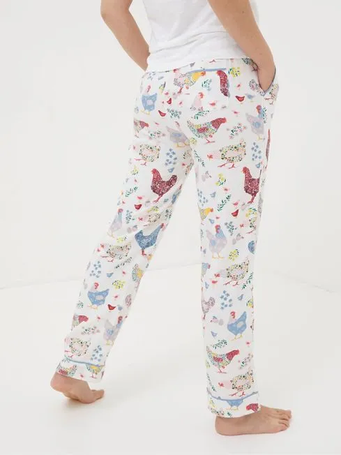 Women Fatface Loungewear Hetti Multi Hen Trousers