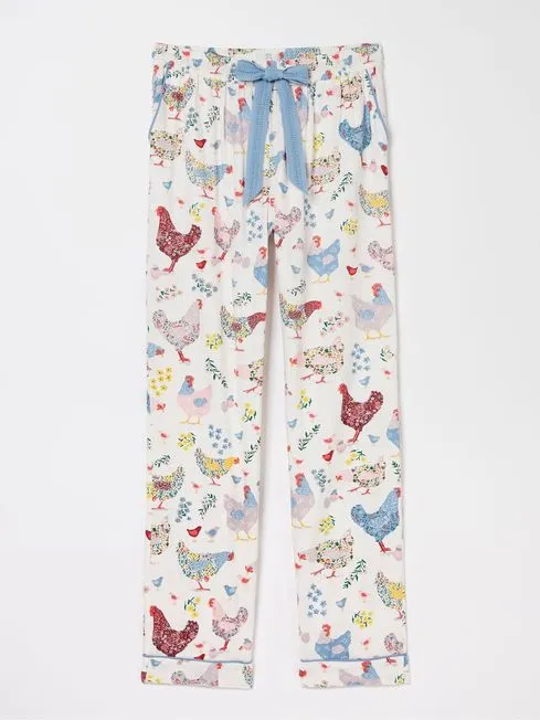 Women Fatface Loungewear Hetti Multi Hen Trousers