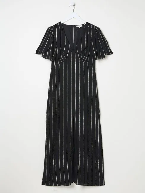 Women Fatface Maxi Dresses Iris Black Metallic Maxi Dress