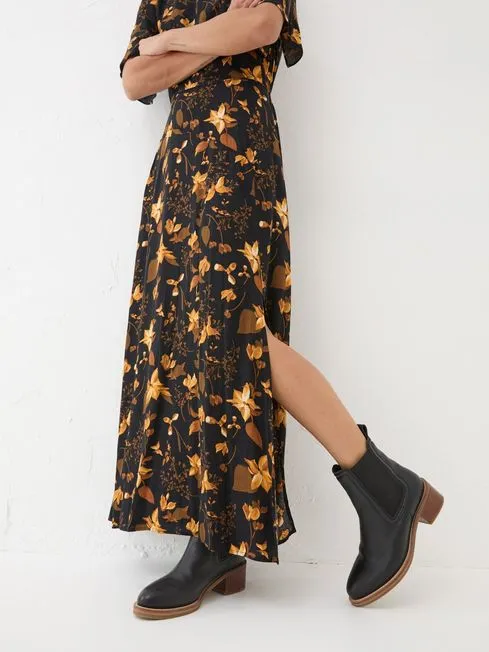 Women Fatface Midi Dresses Black Winona Floral Dress Women Fatface Midi Dresses Black Winona Floral Dress