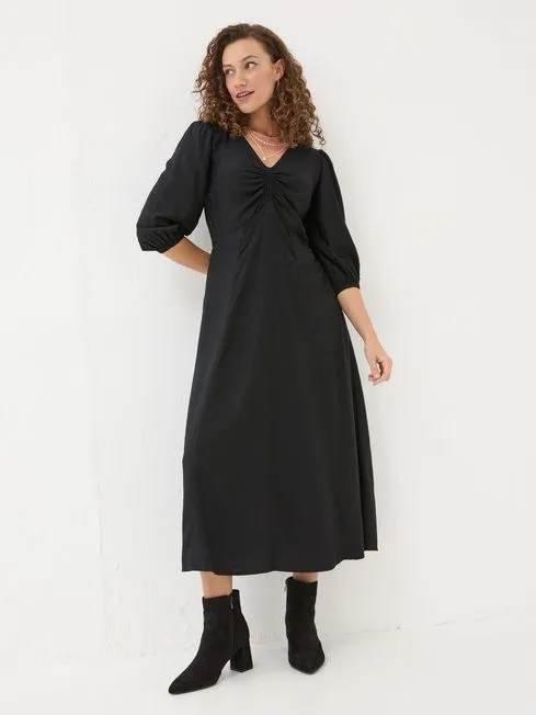 Women Fatface Midi Dresses Libby Black Midi Dress