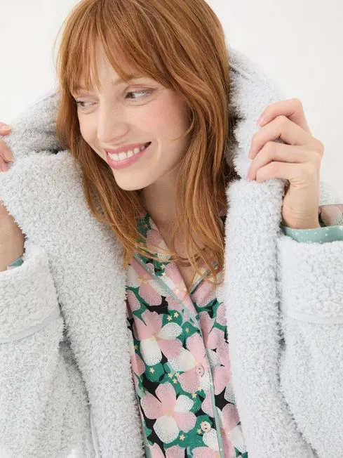 Women Fatface Pajamas and Nightwear Snuggle Grey Dressing Gown Women Fatface Pajamas and Nightwear Snuggle Grey Dressing Gown