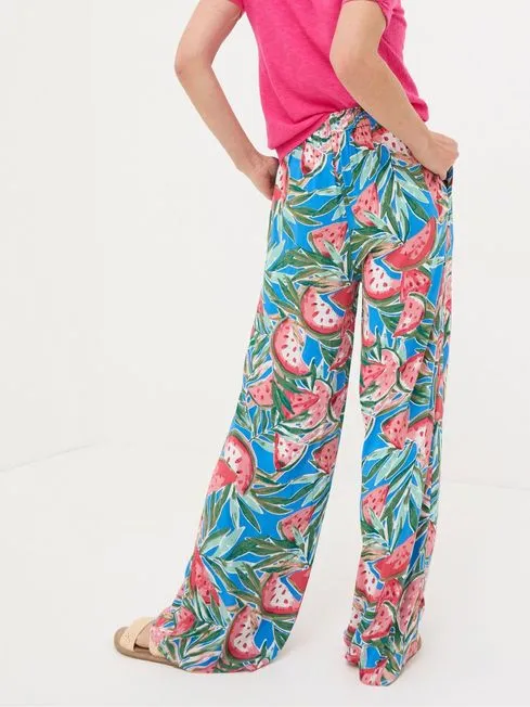 Women Fatface Pants and Leggings Ines Blue Watermelons Wide Leg Trousers Women Fatface Pants and Leggings Ines Blue Watermelons Wide Leg Trousers
