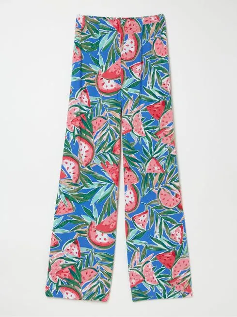 Women Fatface Pants and Leggings Ines Blue Watermelons Wide Leg Trousers Women Fatface Pants and Leggings Ines Blue Watermelons Wide Leg Trousers