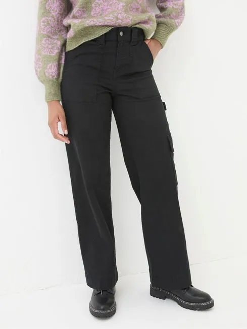 Women Fatface Pants and Leggings Leigh Black Carpenter Trousers
