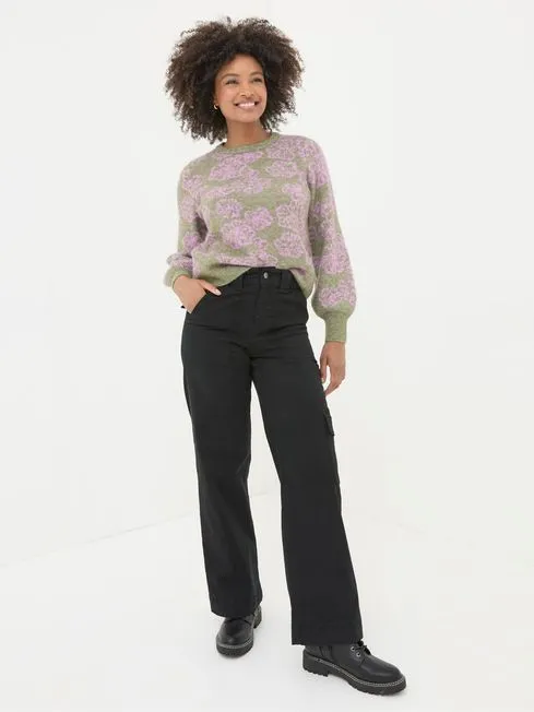 Women Fatface Pants and Leggings Leigh Black Carpenter Trousers