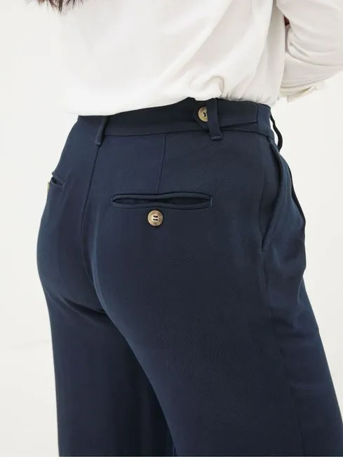 Women Fatface Pants and Leggings Navy Ginger Wide Leg Drape Trousers