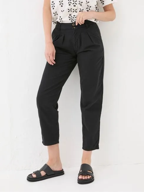 Women Fatface Pants and Leggings Neva Black Twill Chino Trouser