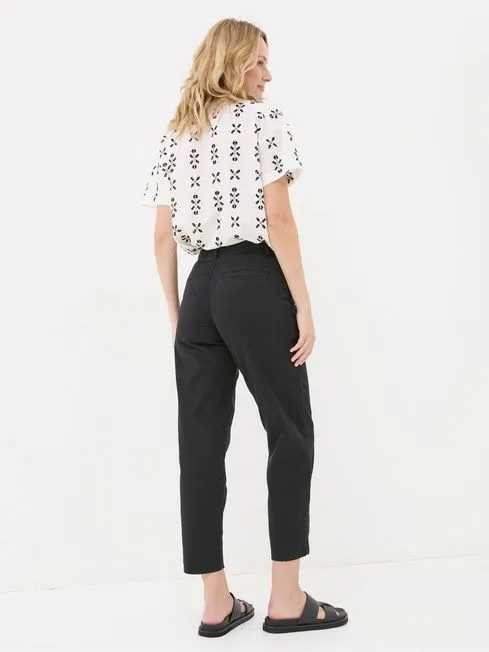 Women Fatface Pants and Leggings Neva Black Twill Chino Trouser