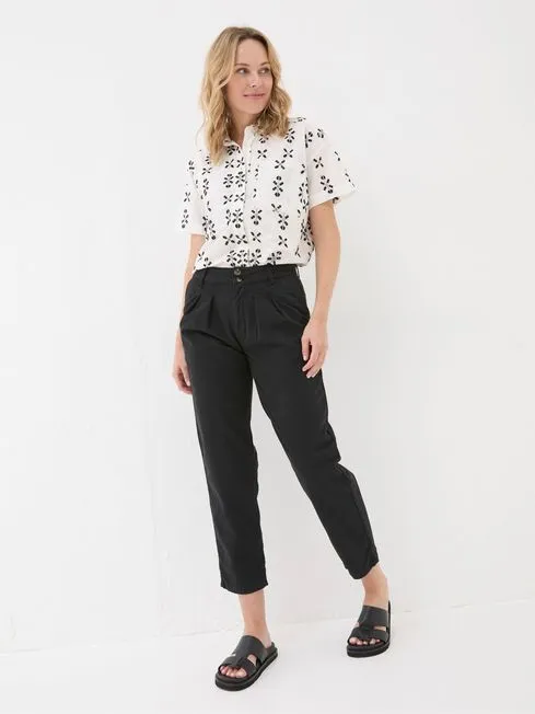 Women Fatface Pants and Leggings Neva Black Twill Chino Trouser