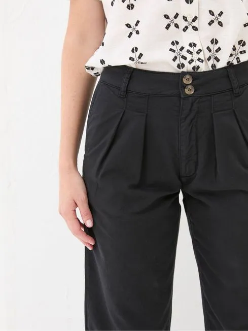 Women Fatface Pants and Leggings Neva Black Twill Chino Trouser