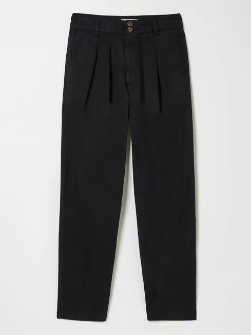 Women Fatface Pants and Leggings Neva Black Twill Chino Trouser