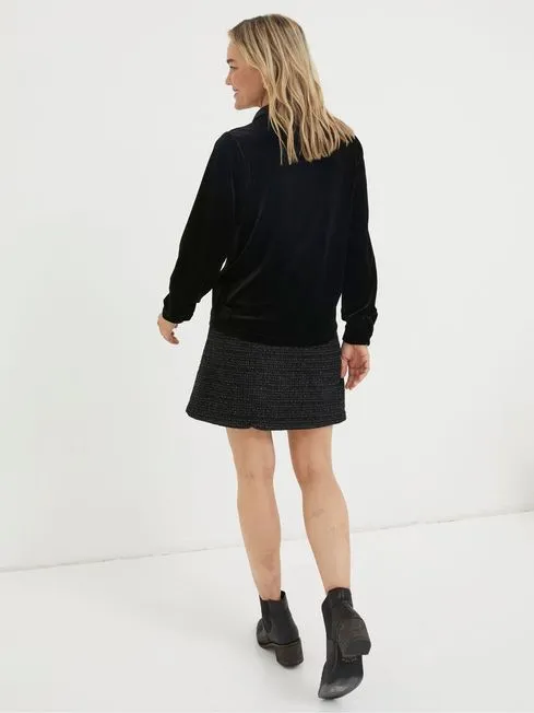 Women Fatface Shirts and Blouses Black Viola Velvet Shirt Women Fatface Shirts and Blouses Black Viola Velvet Shirt