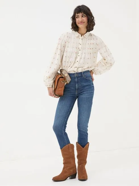 Women Fatface Shirts and Blouses Elsie Ivory Dobby Blouse