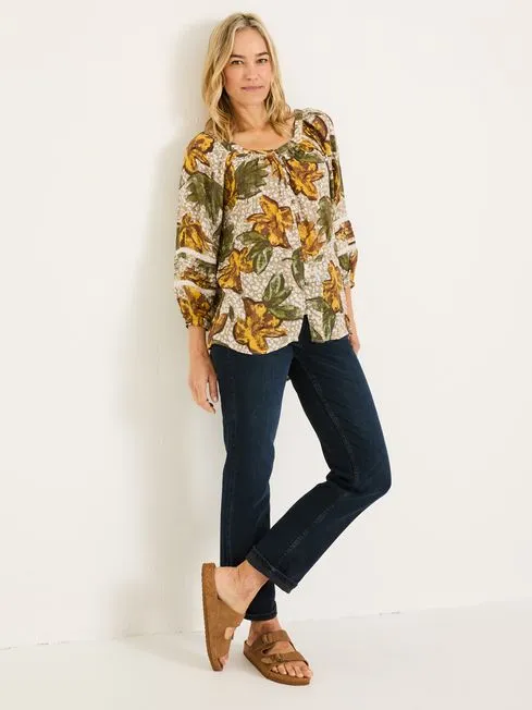 Women Fatface Shirts and Blouses Natural Caitlin Tunic Women Fatface Shirts and Blouses Natural Caitlin Tunic