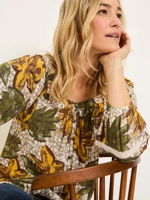 Women Fatface Shirts and Blouses Natural Caitlin Tunic Women Fatface Shirts and Blouses Natural Caitlin Tunic